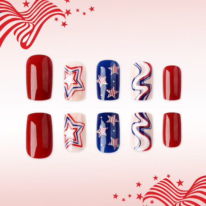 Themen Press-On Nagelkunst Set mit Sternen Design Brehn