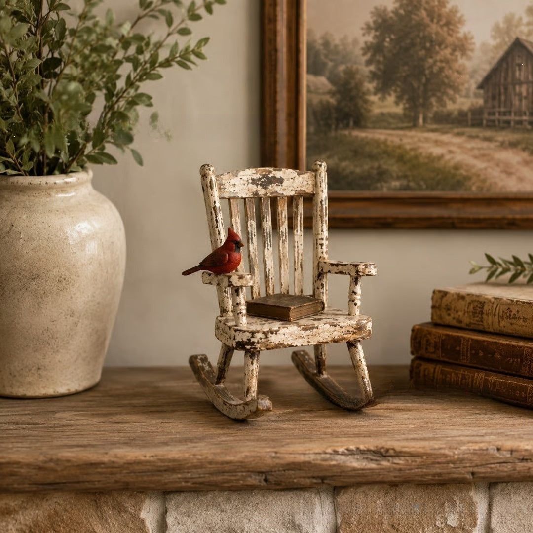 Dekorative Miniatur Schaukelstuhl Figur Brehn