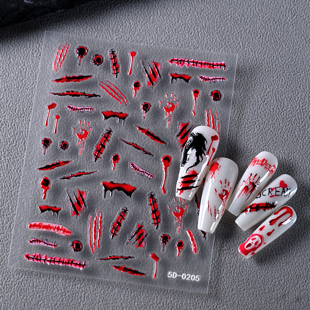 Horror-inspirierte Nagelkunst Aufkleber