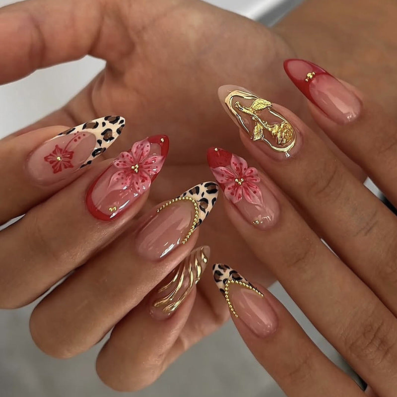 Florales Design Acryl-Nagelset Brehn