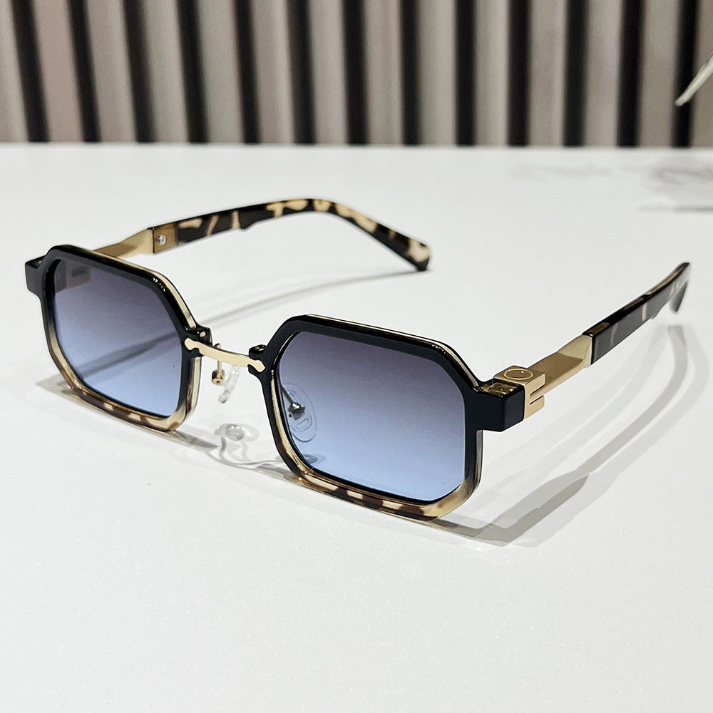 Moderne geometrische rechteckige Sonnenbrille Brehn