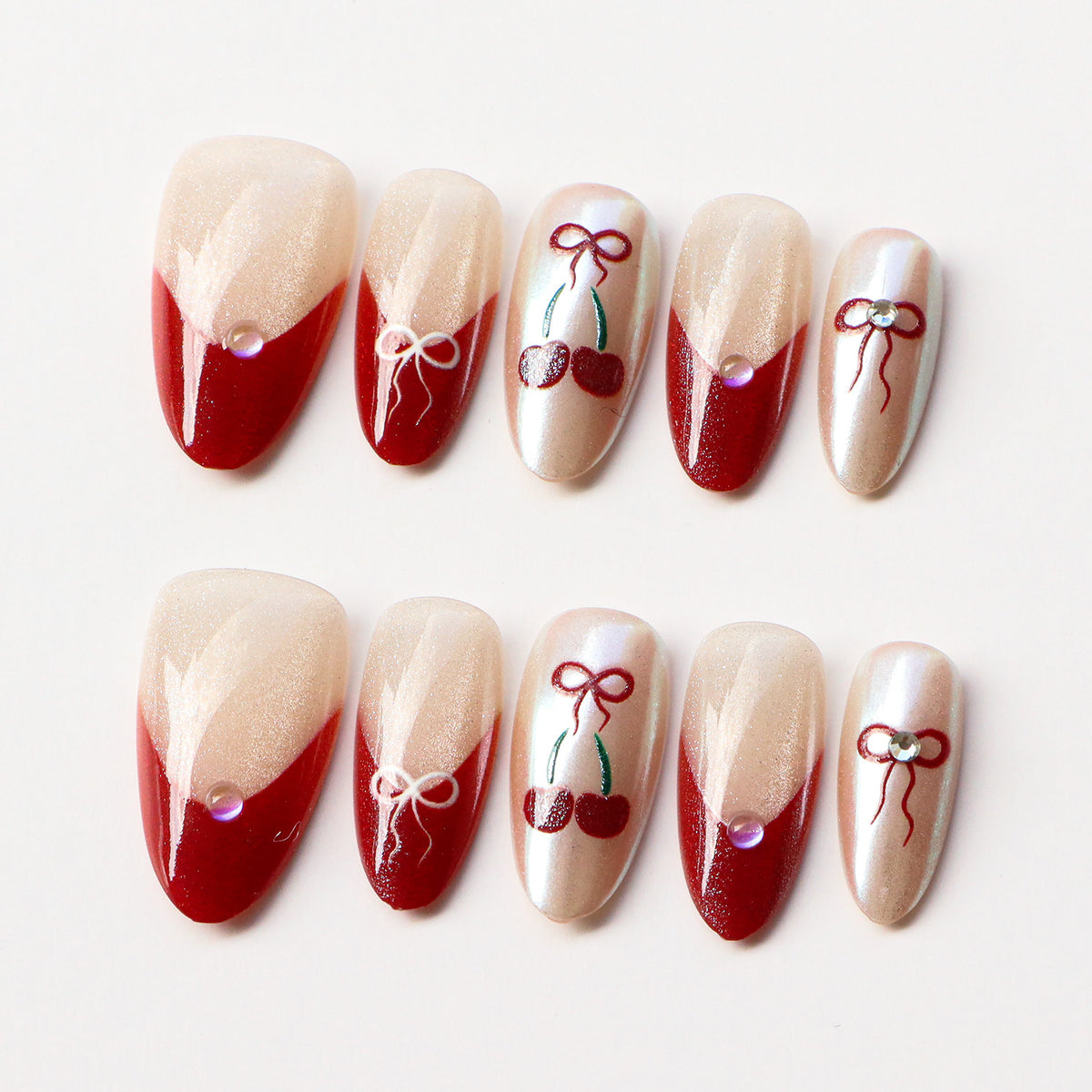 Chic Vintage-inspirierte Press-On Nagel Set