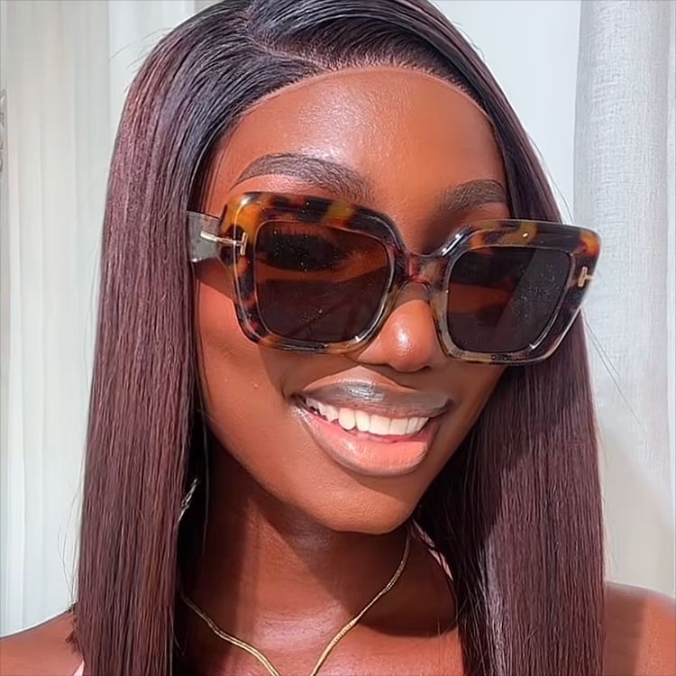 Damen quadratische Sonnenbrille mit komfortablem Kunststoffrahmen und UV-Schutz Brehn