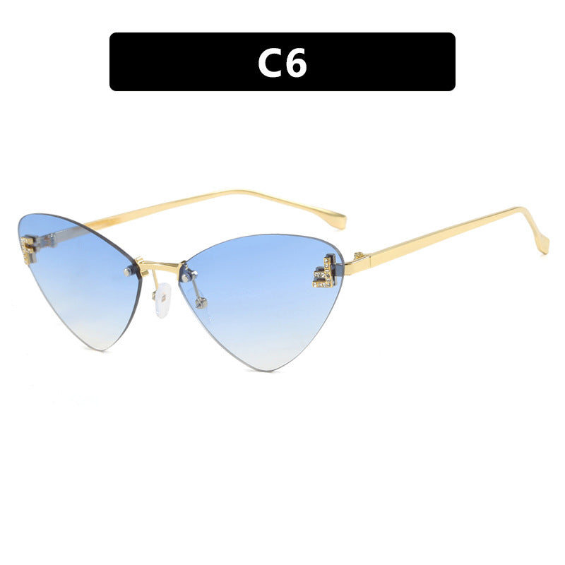 Damen extravagante Cat-Eye Sonnenbrille mit funkelnden Details Brehn