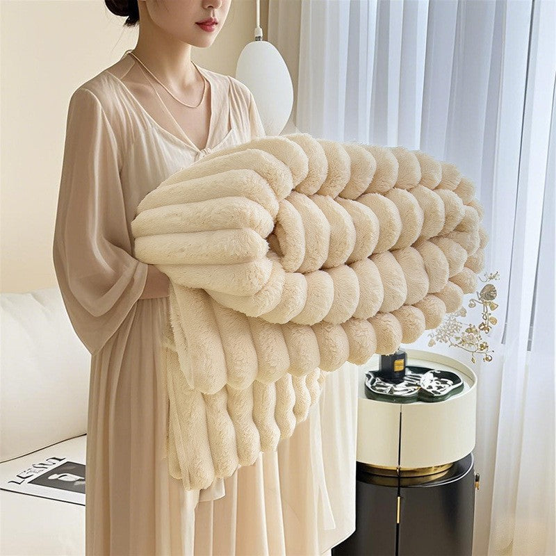 Damen hochwertige Kuscheldecke mit 3D-Struktur Brehn