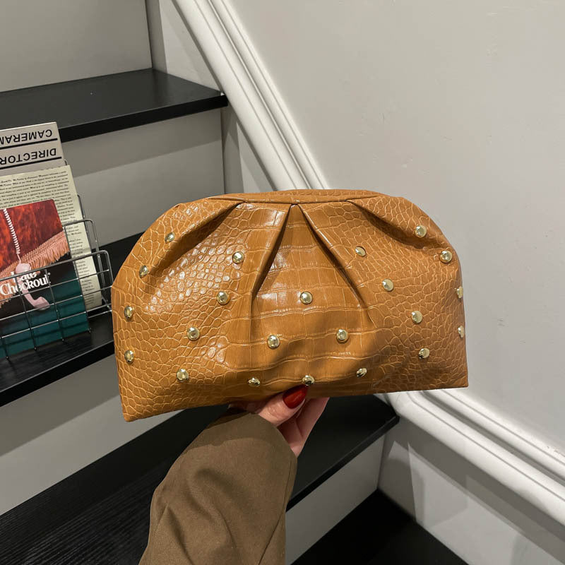 WoElegant Texturiertes Krokodilmuster Clutch Bag Brehn