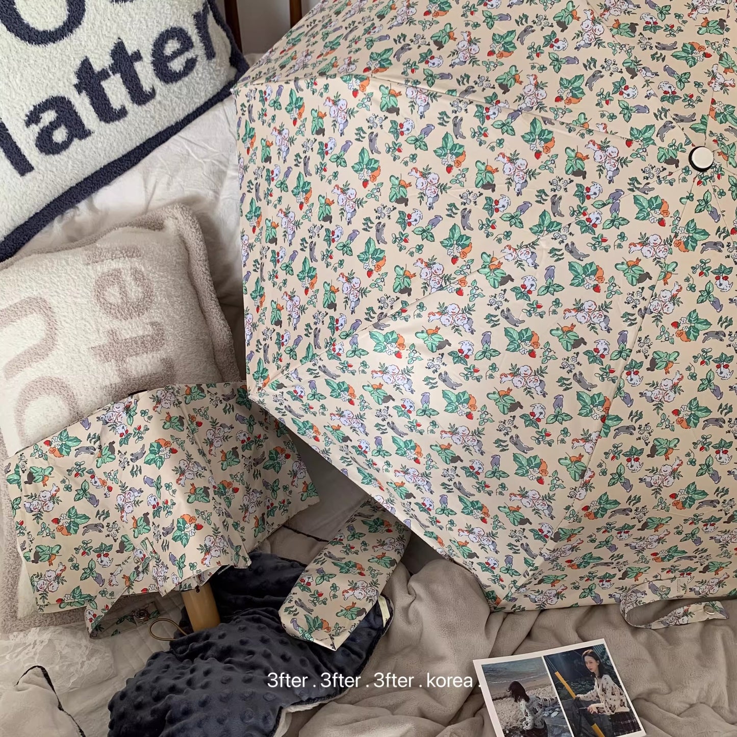Damen Faltbarer Regenschirm mit floralem Vintage-Design Brehn
