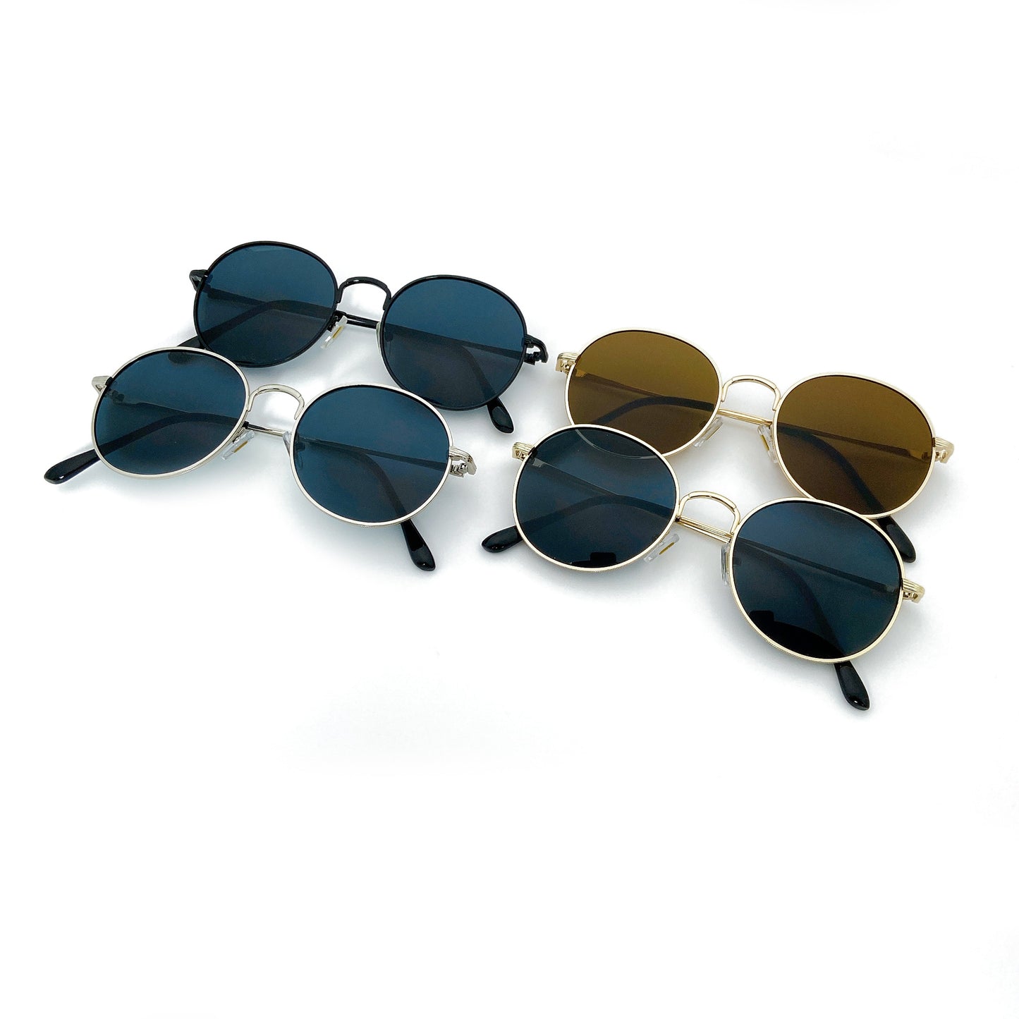 Modische Runde Sonnenbrille mit Goldener Fassung Brehn