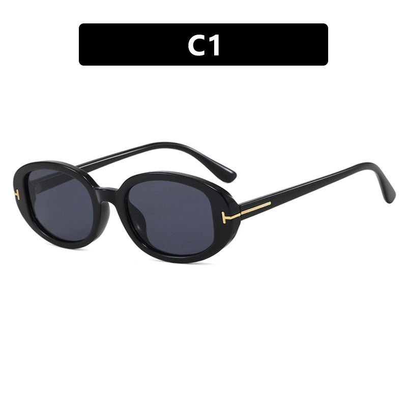 Damen stilvolle ovale Sonnenbrille mit goldenen Details Brehn