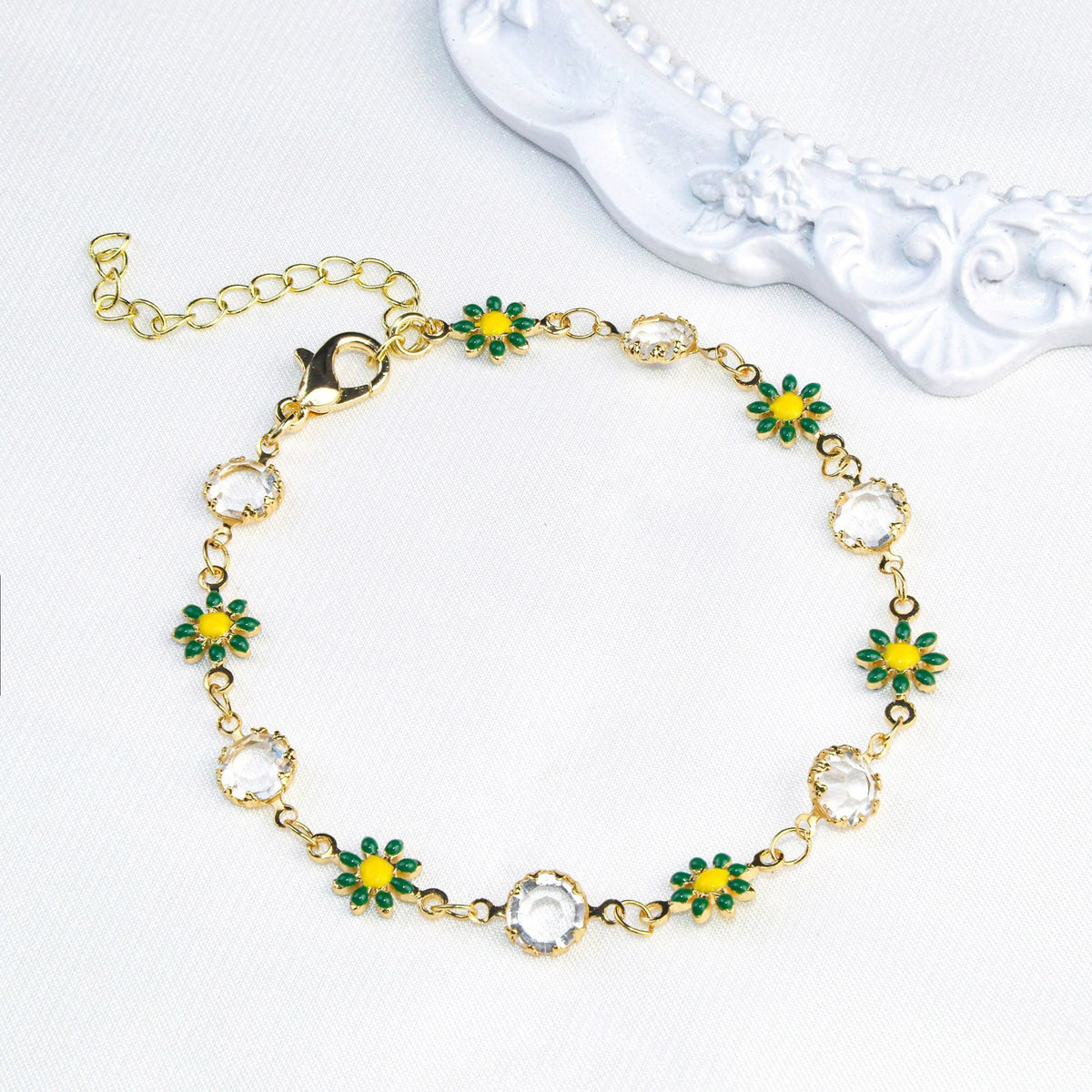 Blumen Kristall Charm Armband Brehn