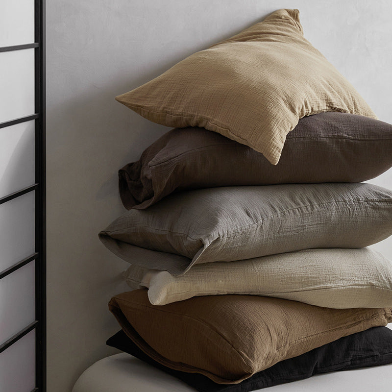 Atmungsaktives Baumwoll‑Musselin Bettwäsche‑Set mit natürlicher Crinkle‑Struktur