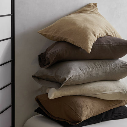 Atmungsaktives Baumwoll‑Musselin Bettwäsche‑Set mit natürlicher Crinkle‑Struktur