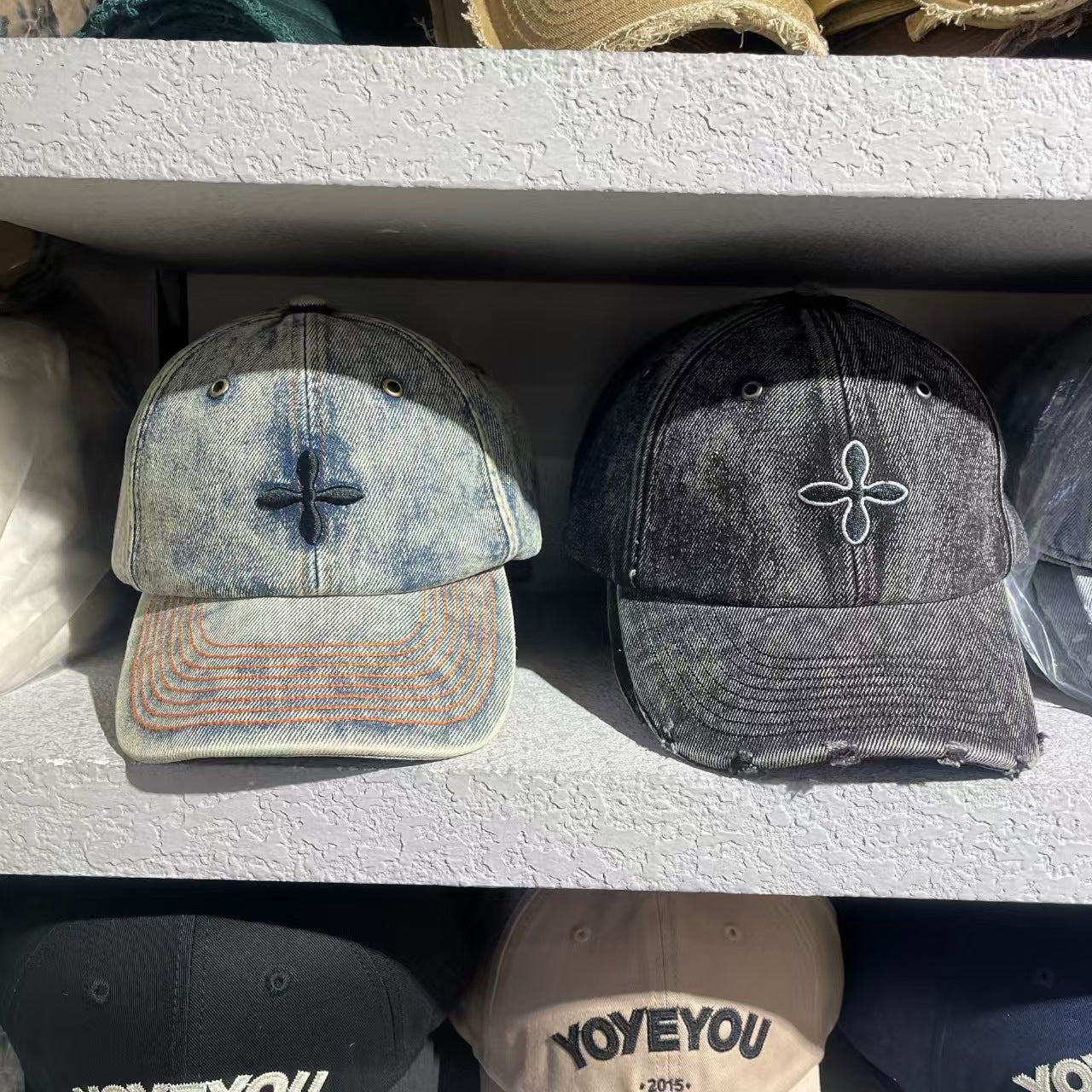 Herren Distressed Denim Baseball Cap Brehn 1784188018