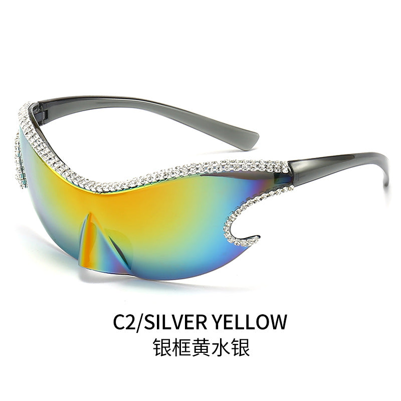 Damen Glamouröse Sonnenbrille mit funkelndem Strassbesatz Brehn