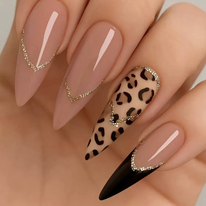 Elegant Leopard Print Stiletto Nagel Kunst Erweiterungen Brehn