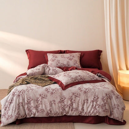 Bettwäsche-Set aus atmungsaktivem Baumwollsatin mit feinem Mosaik‑Kachelprint und Wendefunktion