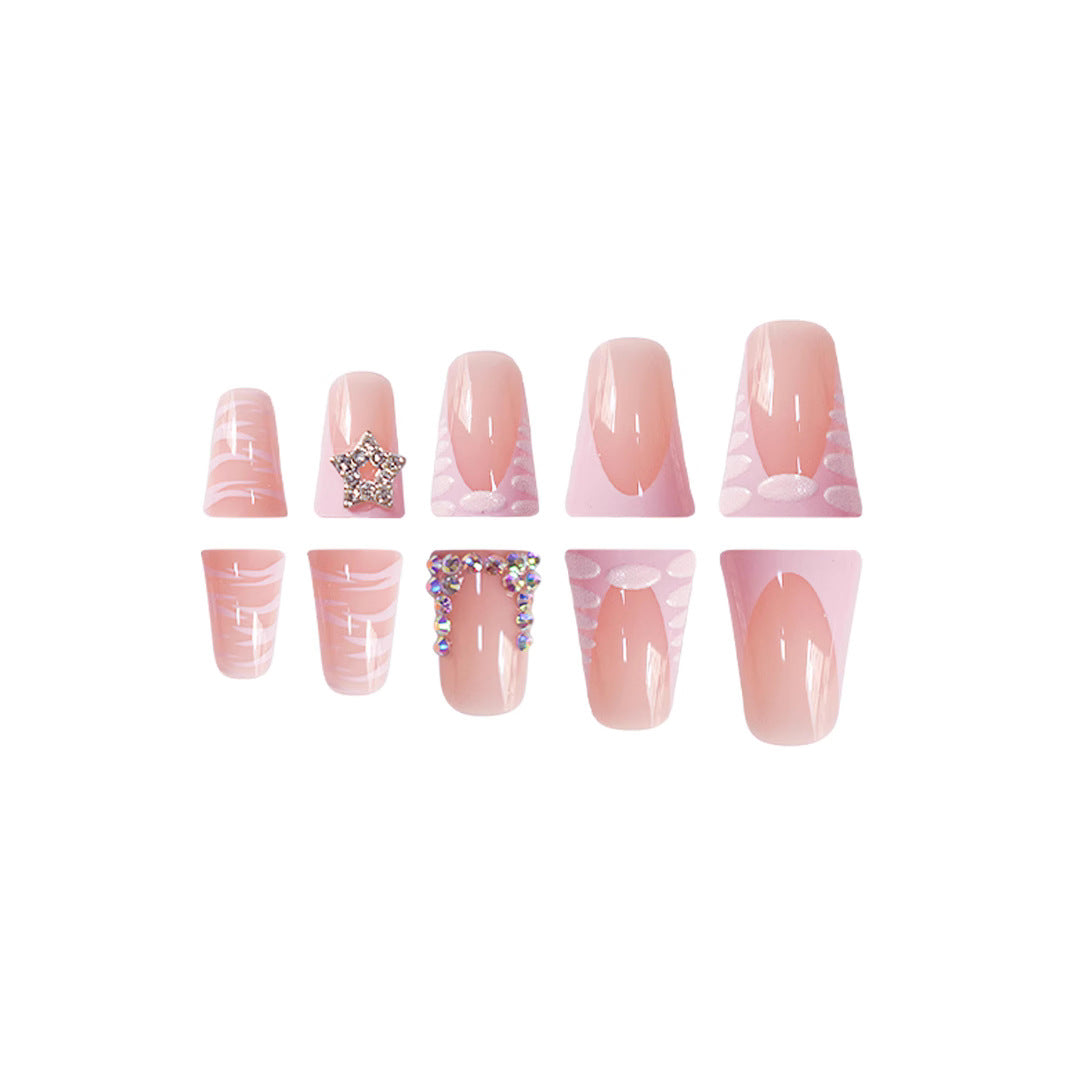 Künstlerisches Nail Set mit Strass-Akzenten zum Aufkleben Brehn