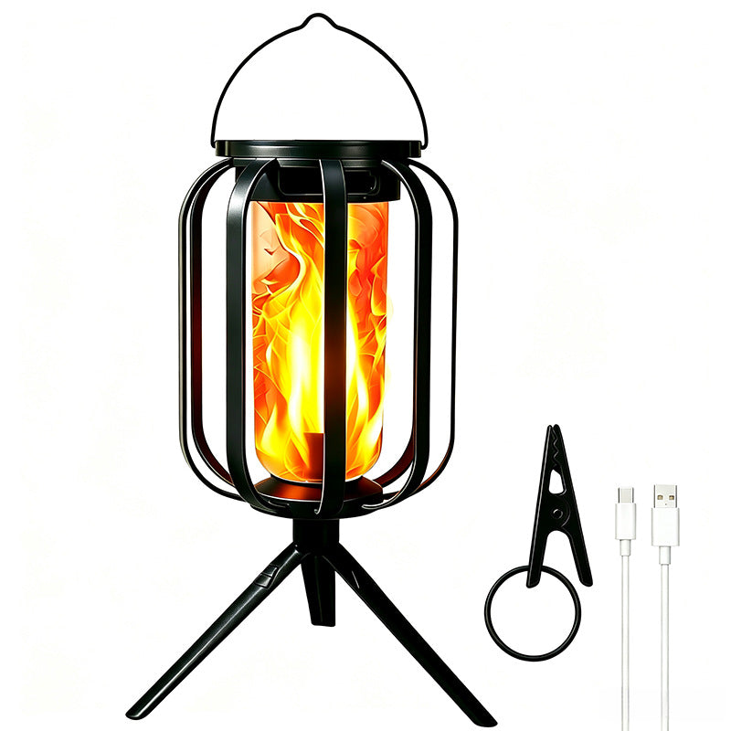 Unisex Solar Laterne mit flackerndem Feuer-Effekt Brehn