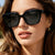 Damen Moderne quadratische Sonnenbrille mit stilvollem Transparenzrahmen Brehn