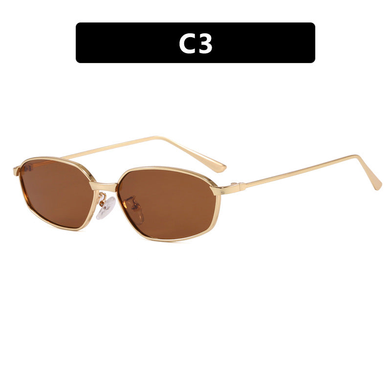 Damen geometrische Sonnenbrille mit schützendem UV-Filter und minimalistischem Metallrahmen Brehn