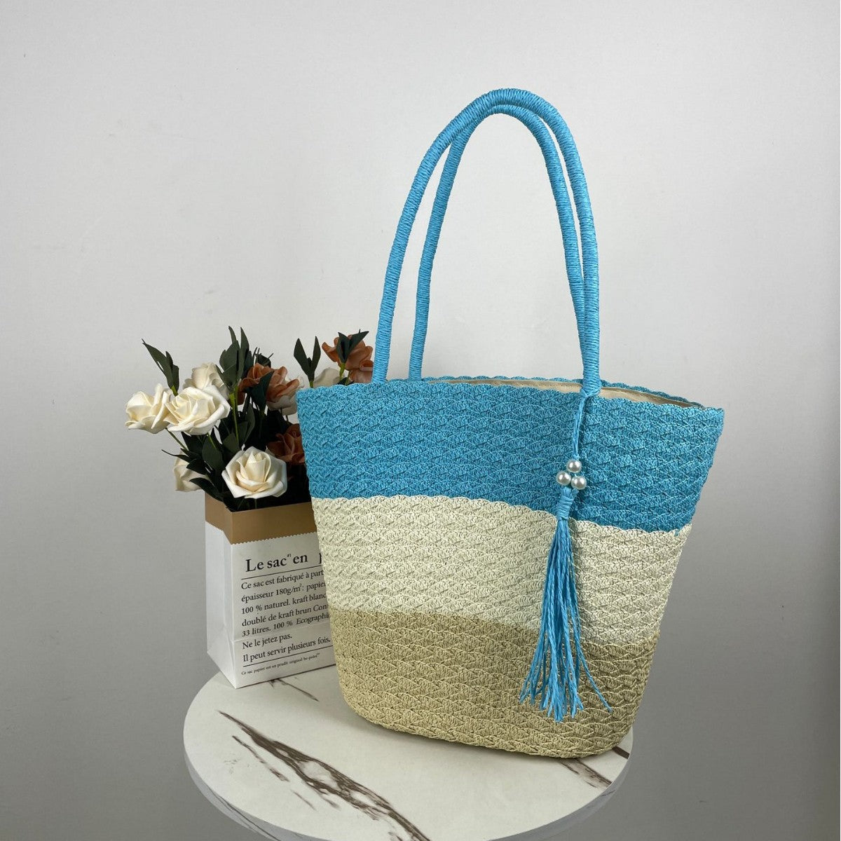 Trendige Geflochtene Strandtasche Brehn