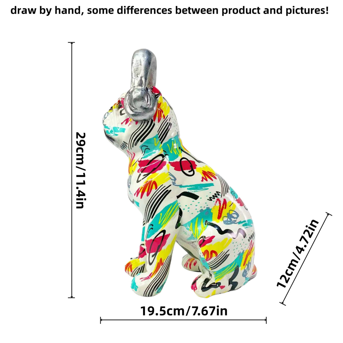 Bunte Dekofigur eines Hundes im modernen Design Brehn