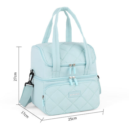 Damen Isolierte Lunch-Tasche mit zwei Fächern und Tragriemen Brehn