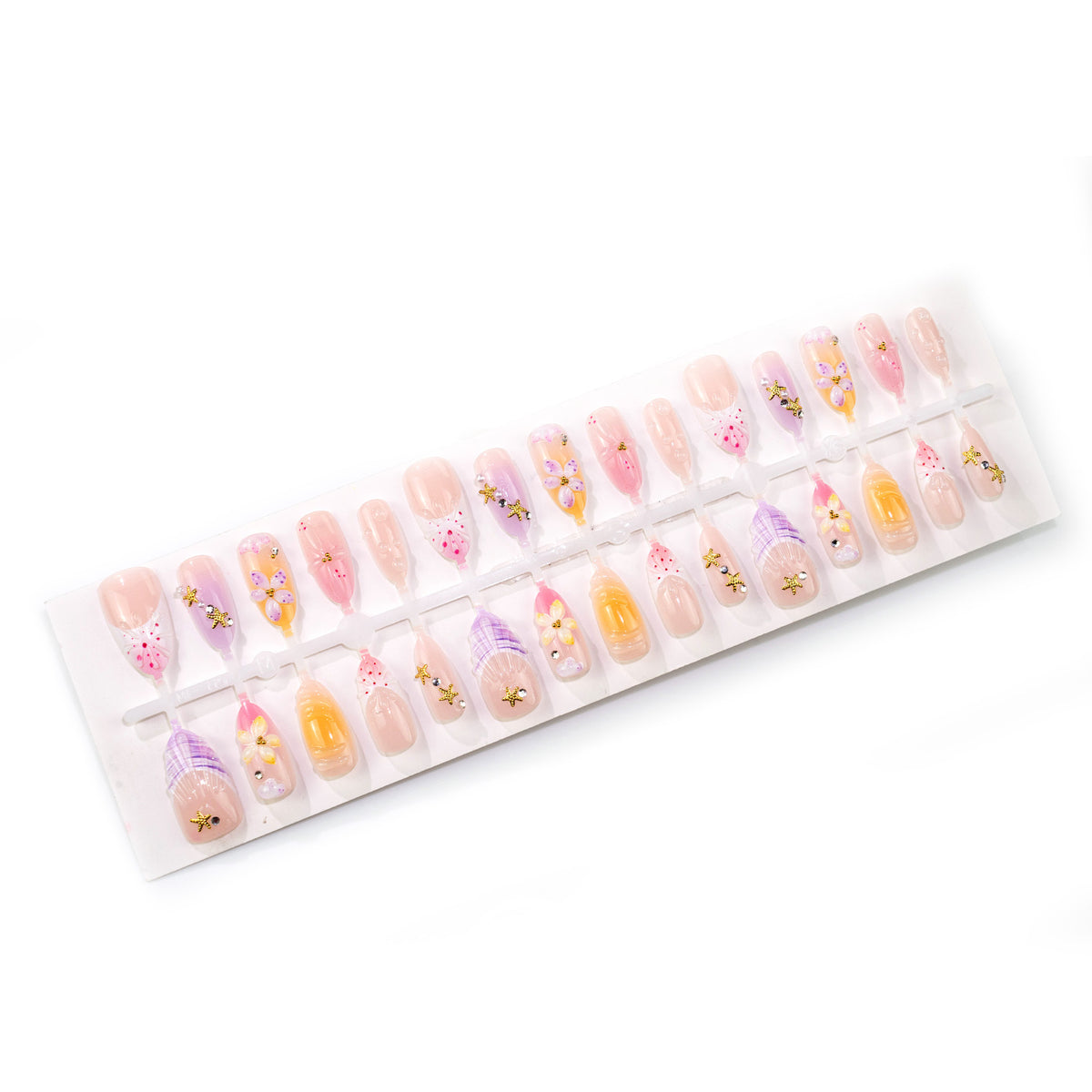 Blumenmuster Acryl Press-On Nagelset Brehn