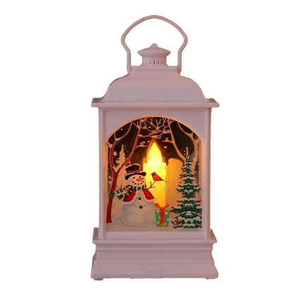Nostalgische LED Weihnachtslaterne mit beweglichem Santa-Motiv Brehn