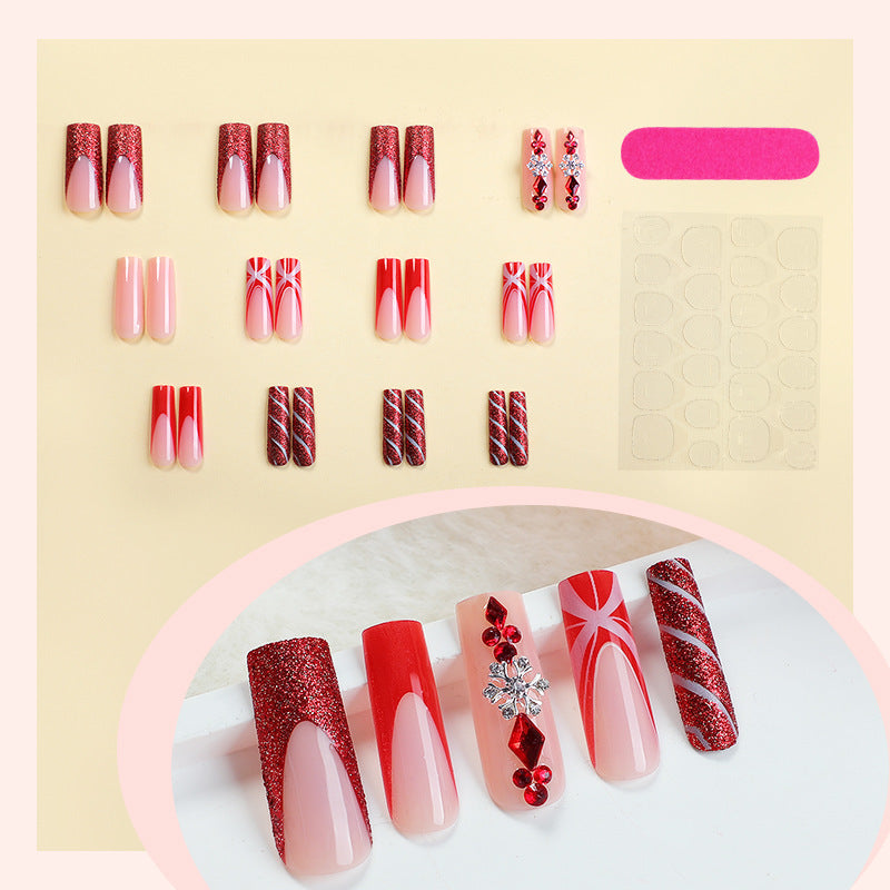 Glamouröses Festliches Press-On Nail Set Brehn