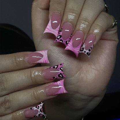 Künstlerische Leopardendruck Stiletto Nagelverlängerungen Brehn