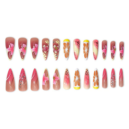Blumen Design Stiletto Nagelverlängerungen Brehn