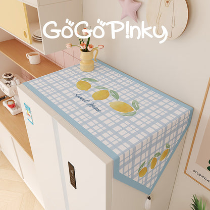 Refrigerator Top Protective Runner Dust Cover with Fruit Motif and Tassel Corners