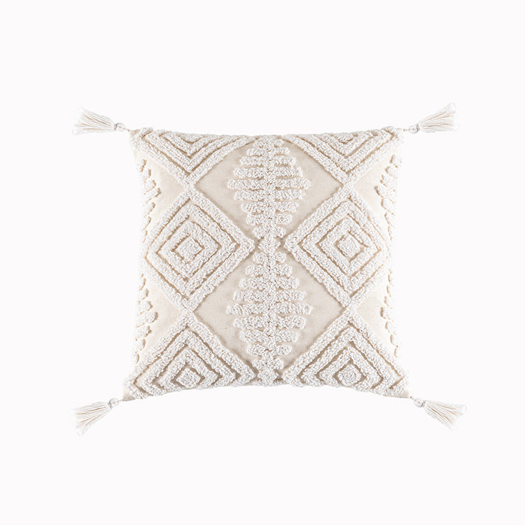 Quadratischer dekorativer Kissenbezug mit handtuftetem Blumen‑Tufting Brehn