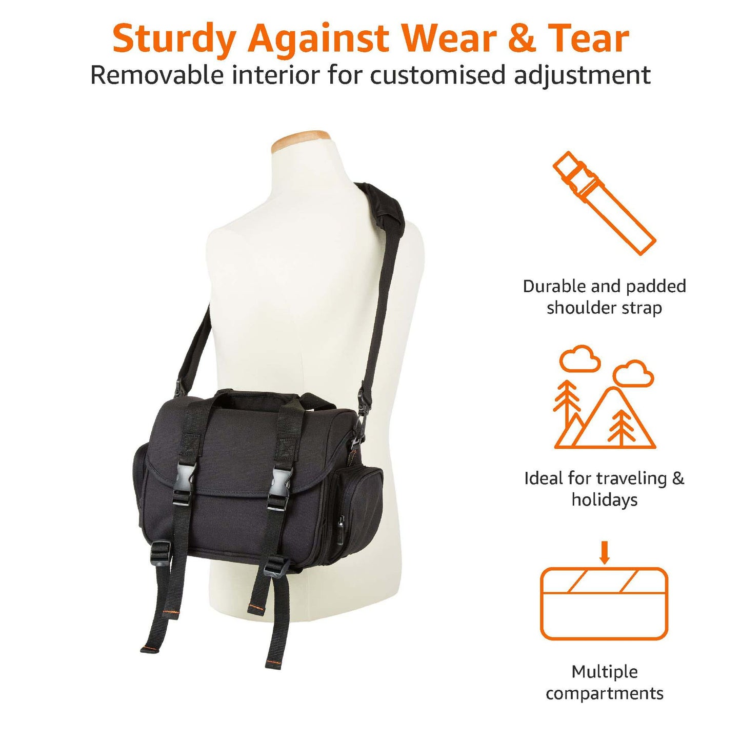 Unisex Multifunktionale Reisetasche mit mehreren Fächern und verstellbarem Schultergurt Brehn