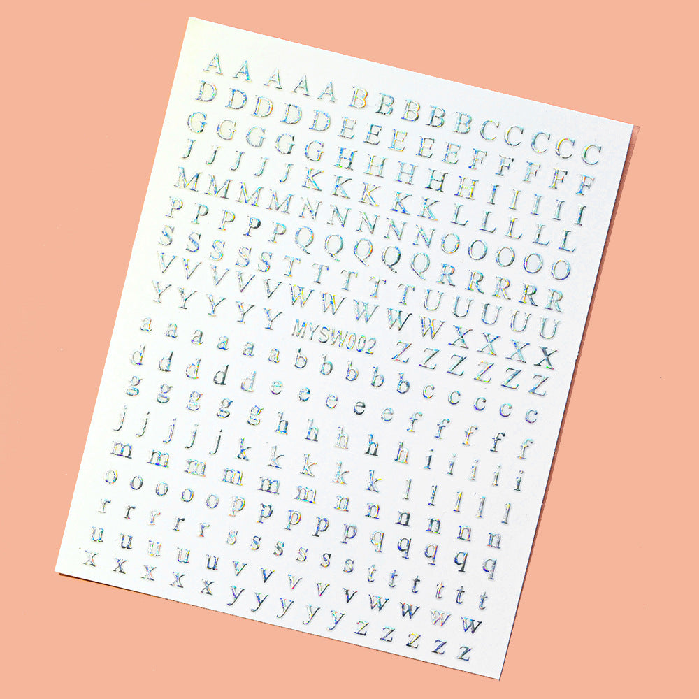Dekorative Alphabet Nagelkunst Aufkleber