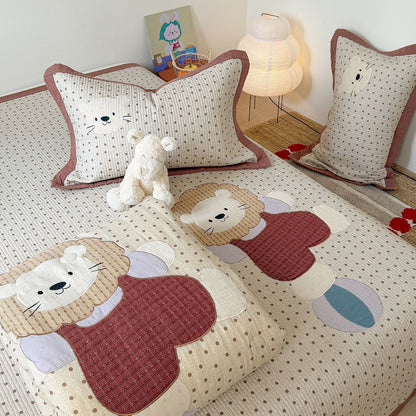 Gestepptes Bunny Applikation Komforter und Kissenbezug Set