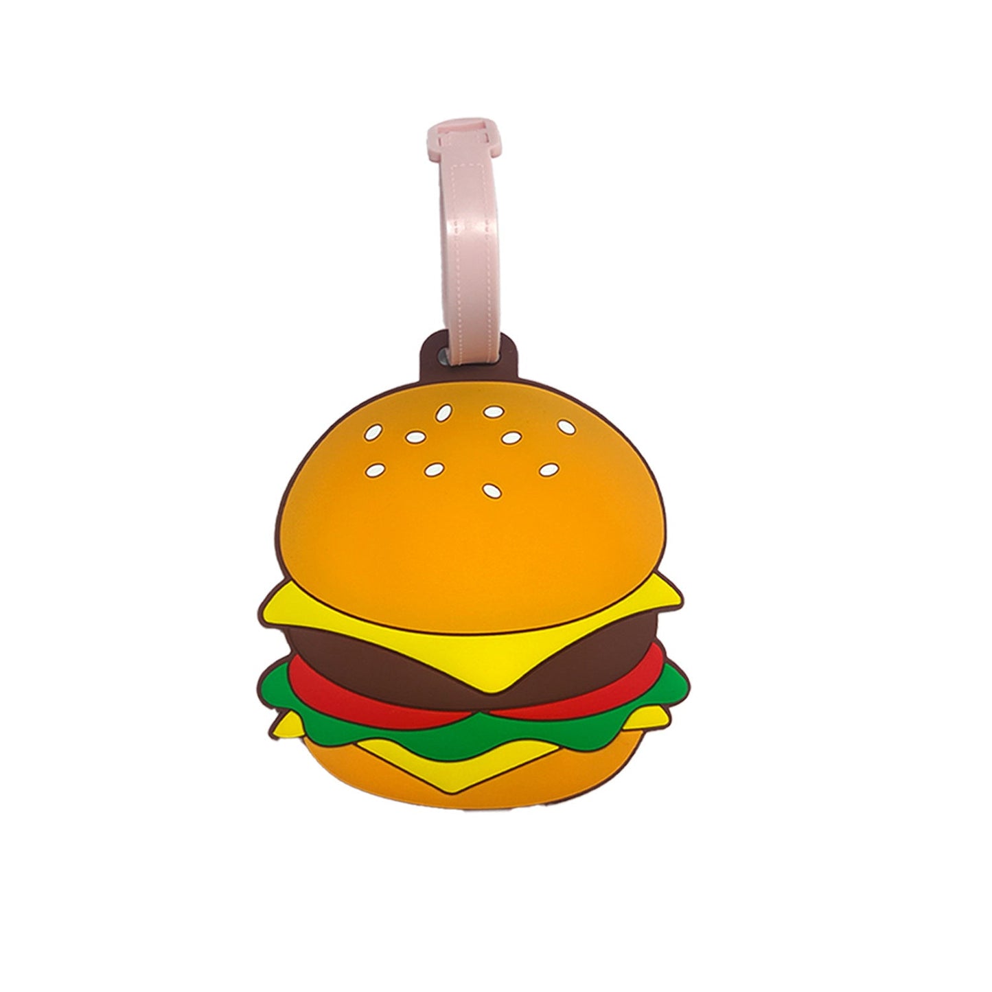 Neuheit Burger-förmiger Silikon-Gepäckanhänger mit flexiblem Riemen Brehn