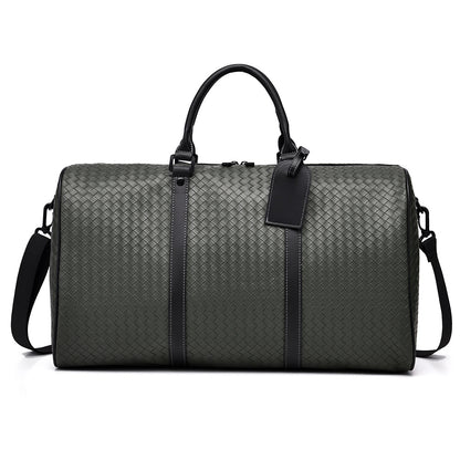 Gewebte Leder Wochenende Reise Duffle Bag Brehn