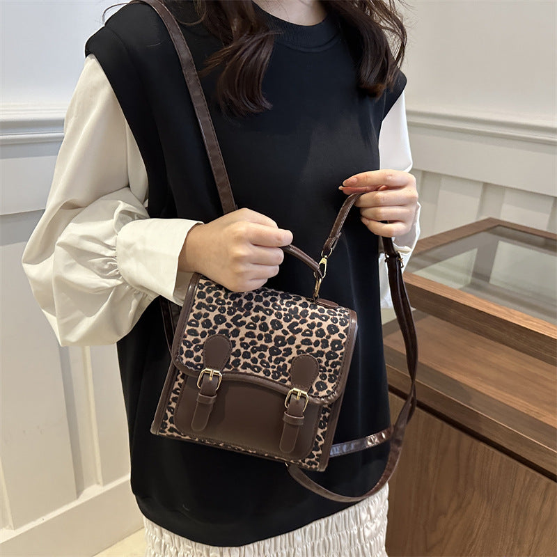 Chic Leopardenmuster Satchel Umhängetasche Brehn
