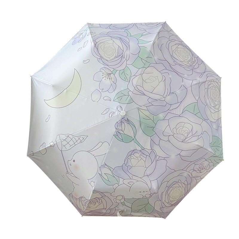 Damen Faltbarer Regenschirm mit floralem Minimalismus Brehn
