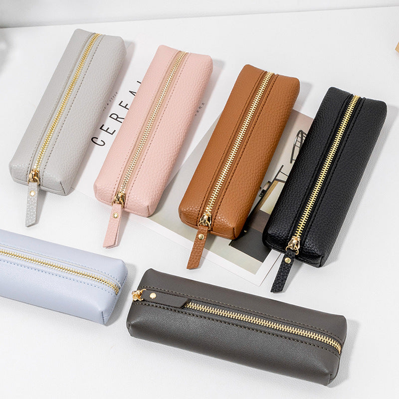 Premium Leder Reißverschluss Bleistift Etui Brehn