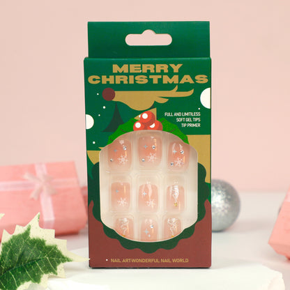 Kunstvolle Nagelverlängerungen mit Weihnachtsdesign Brehn