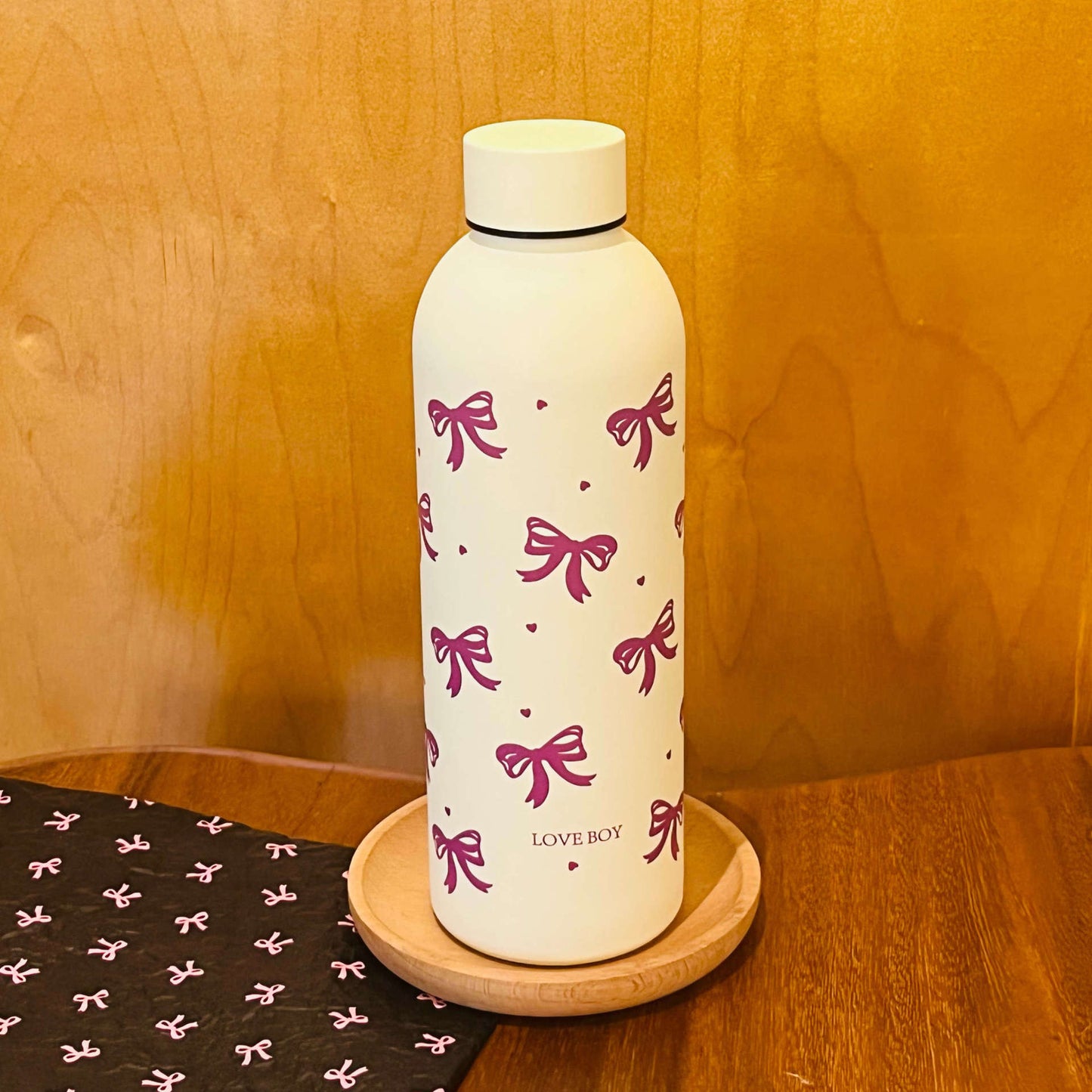 Damen isolierte Trinkflasche mit stilvollem Schleifenmotiv Brehn