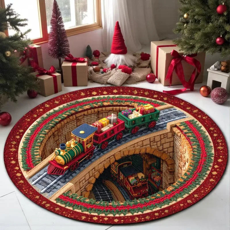 Weihnachtliches Zug-Themen-Teppich