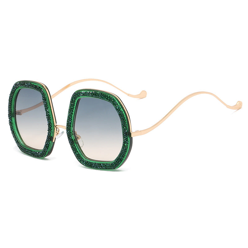 Damen extravagante Sonnenbrille mit funkelndem Rahmen Brehn