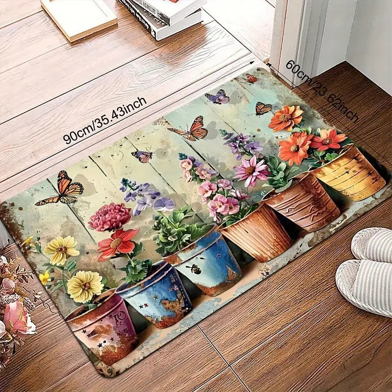 Blumenmuster Willkommensmatte Brehn