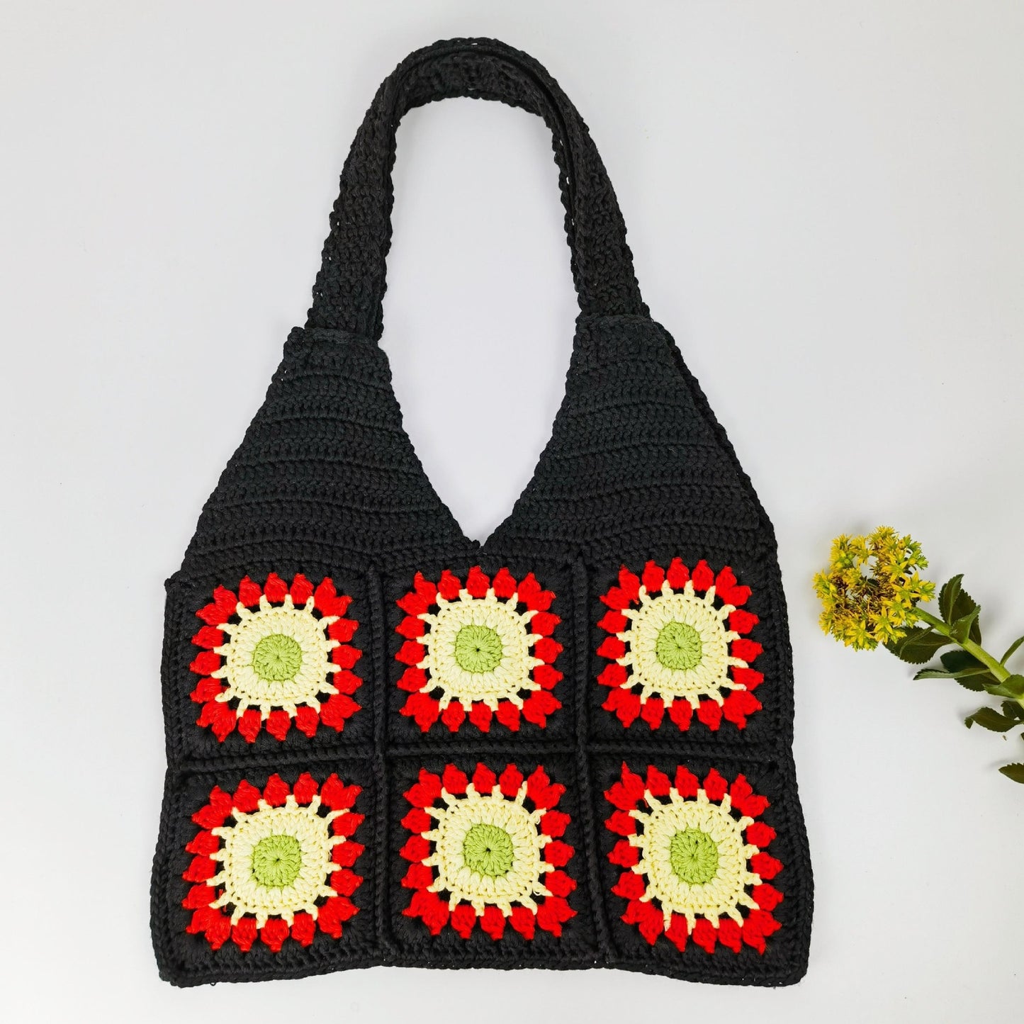 Häkel-Handtasche mit Retro-Muster Brehn