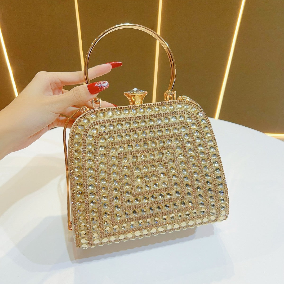 Elegante Handheld Strass Abendtasche
