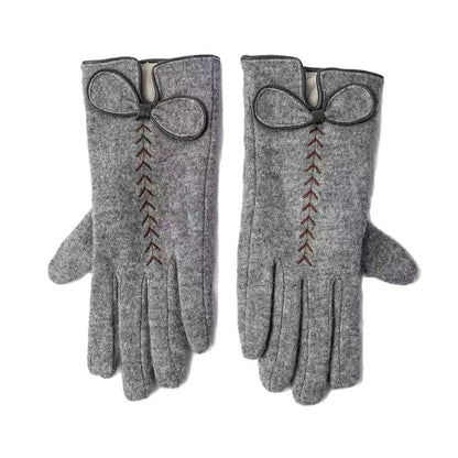 Elegante Bow-verzierte Touchscreen-Handschuhe Brehn